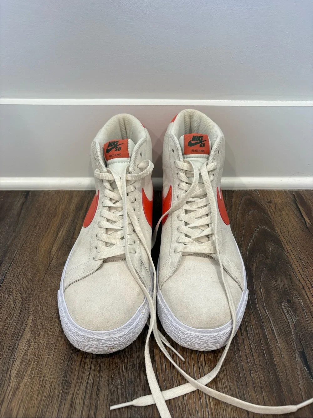 Nike SB Blazer Mid Vintage Cream with Orange Swoosh